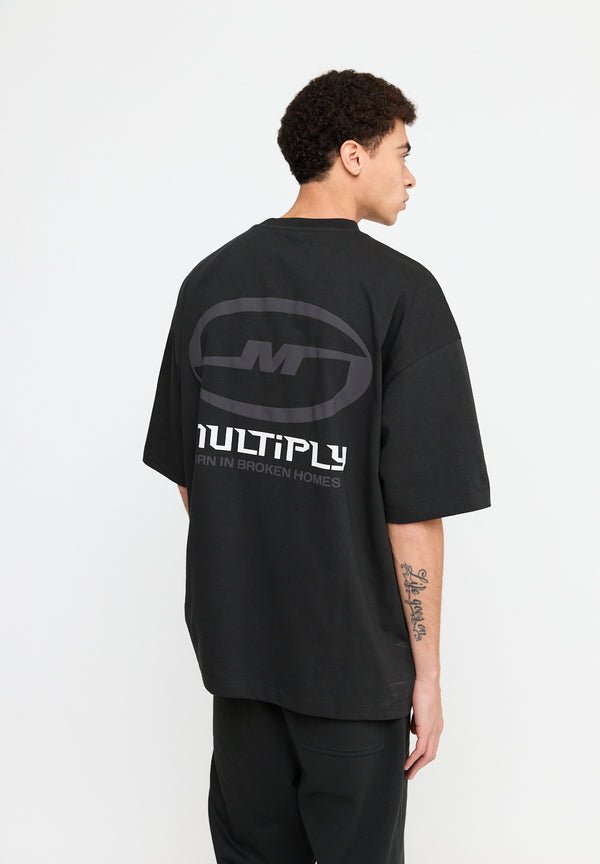 Multiply Spparel Oversize T-Shirt BROKEN IDENTITY Black Soda Washed Jubiläumsangebot