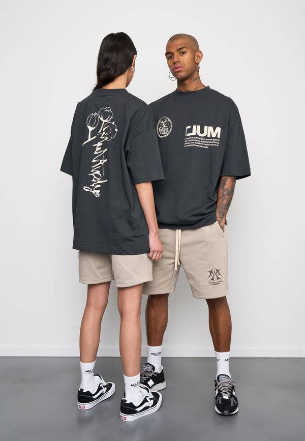 Multiply Spparel Oversize T-Shirt ROOTS Black Soda Washed Lagerräumung