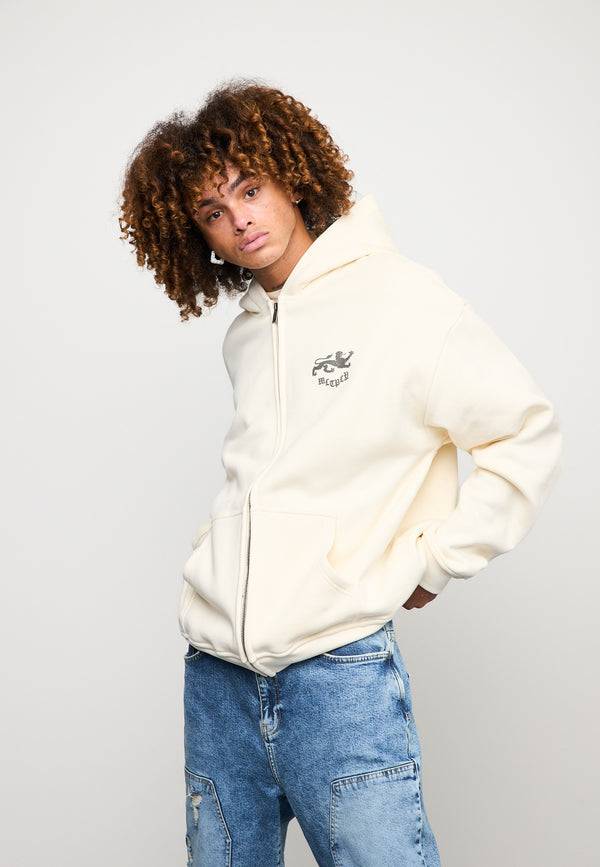 Multiply Spparel Oversize Zip Hoodie WARRANT Egret Neueste Mode