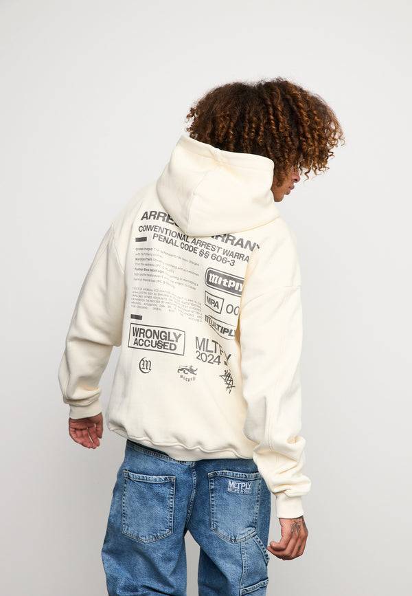 Multiply Spparel Oversize Zip Hoodie WARRANT Egret Neueste Mode