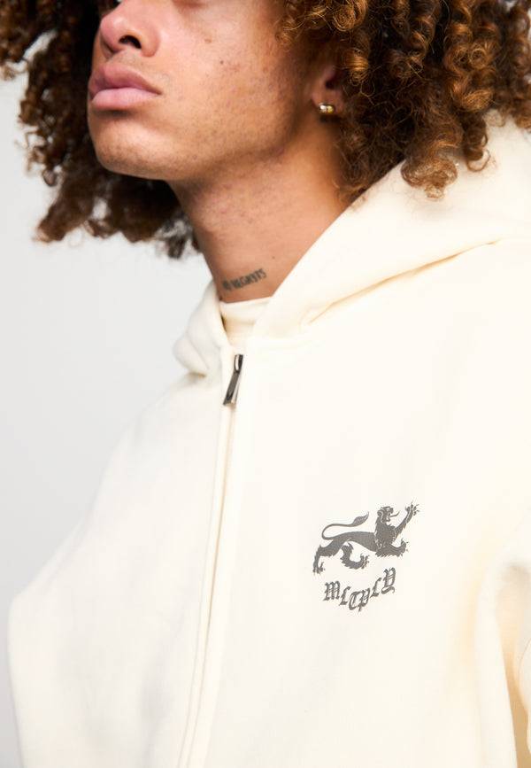 Multiply Spparel Oversize Zip Hoodie WARRANT Egret Neueste Mode