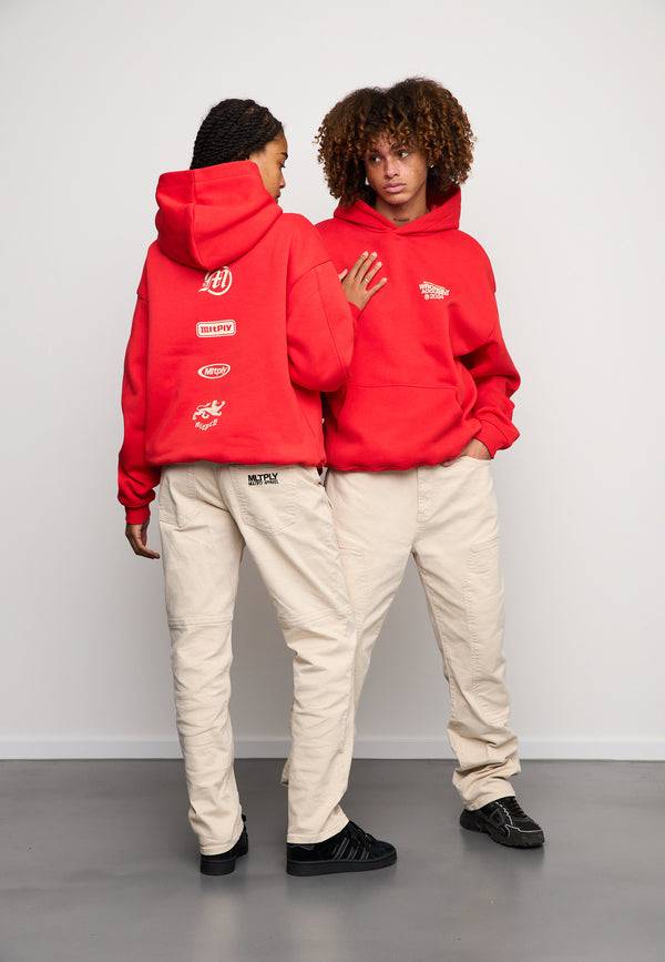 Multiply Spparel Oversize Hoodie JUDGMENT Flame Scarlet Blitzangebot