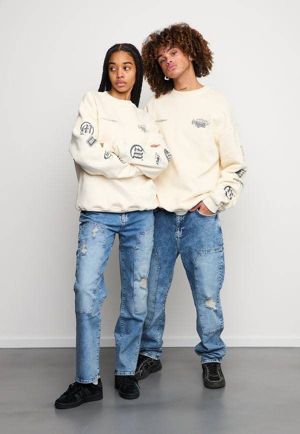 Multiply Spparel Oversize Sweatshirt TRUTH Egret Große Rabatte