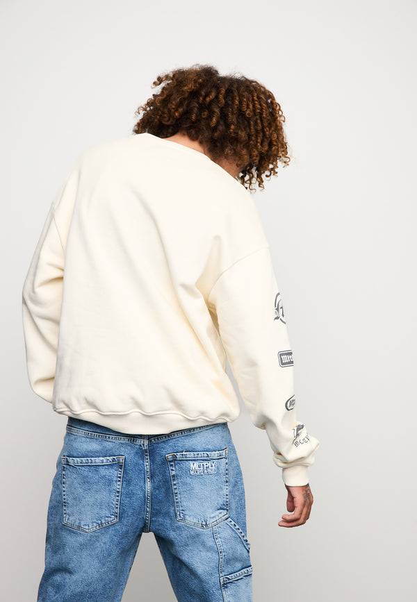 Multiply Spparel Oversize Sweatshirt TRUTH Egret Große Rabatte