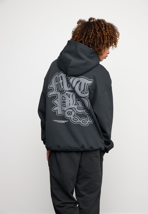 Multiply Spparel Oversize Hoodie FALSEHOOD Black Soda Washed Neuheiten