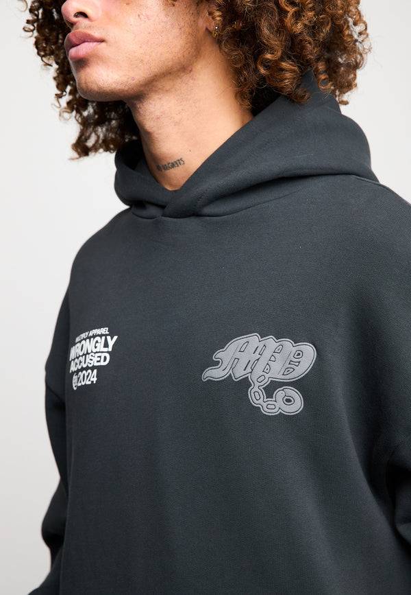 Multiply Spparel Oversize Hoodie FALSEHOOD Black Soda Washed Neuheiten