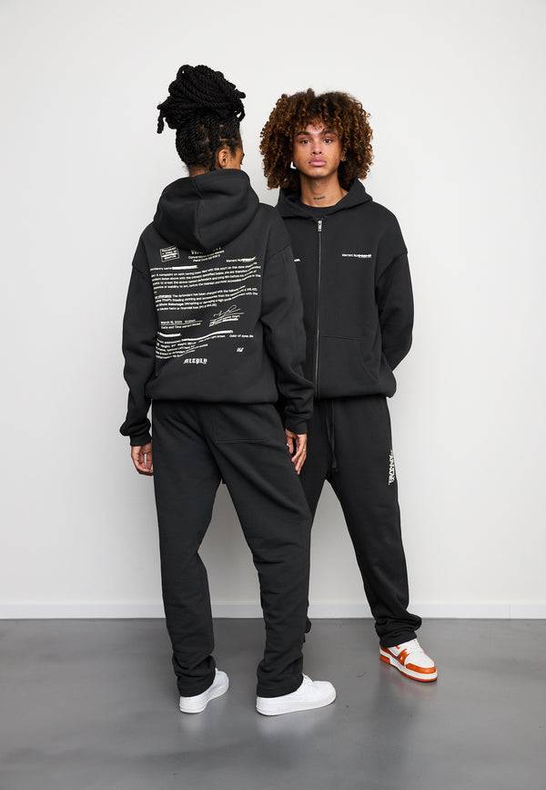Multiply Spparel Oversize Zip Hoodie SLANDER Black Soda Washed Bestseller