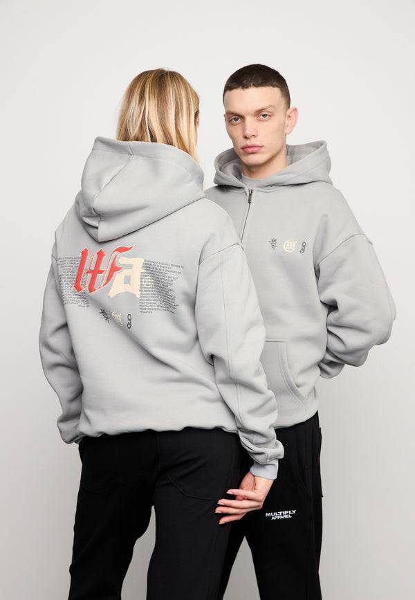 Multiply Spparel Oversize Zip Hoodie DEFAMATION Ultimate Grey Kauf eins, bekomm eins gratis