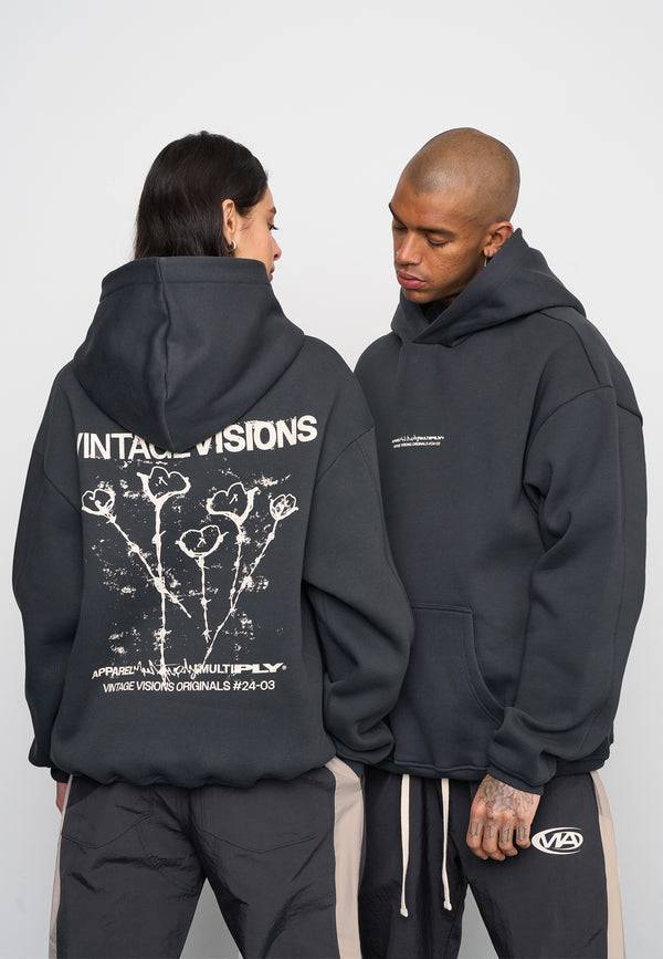 Multiply Spparel Oversize Hoodie V Visions Black Soda Washed Sonderangebote
