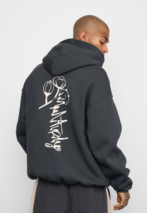 Multiply Spparel Oversize Zip Hoodie ROOTS Black Soda Washed Riesige Ersparnisse