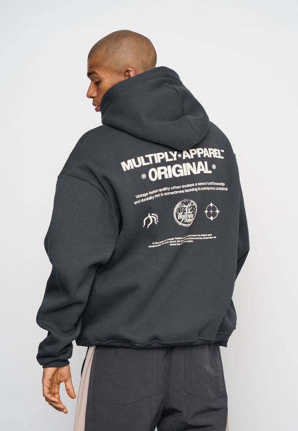 Multiply Spparel Oversize Zip Hoodie ORIGIN Black Soda Washed VIP-Rabatte