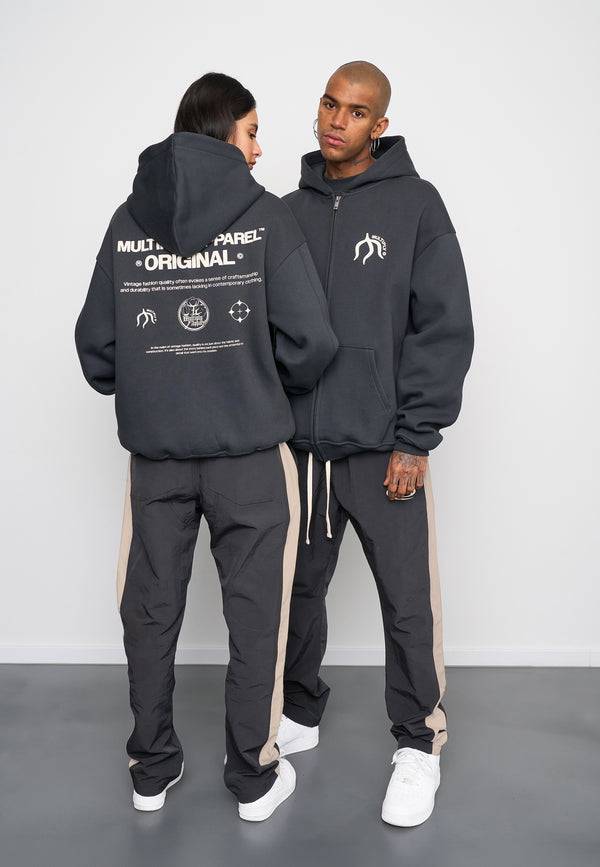 Multiply Spparel Oversize Zip Hoodie ORIGIN Black Soda Washed VIP-Rabatte