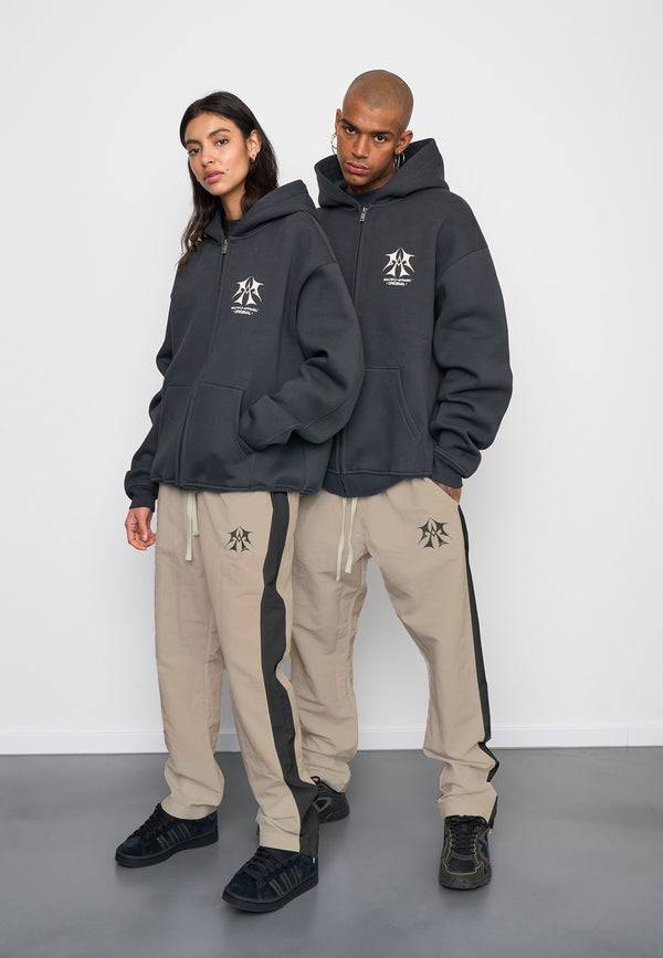 Multiply Spparel Oversize Zip Hoodie SKETCH Black Soda Washed Tiefpreis