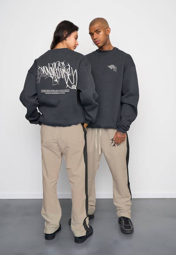 Multiply Spparel Oversize Sweatshirt THORNES Black Soda Washed Super Sparpreis