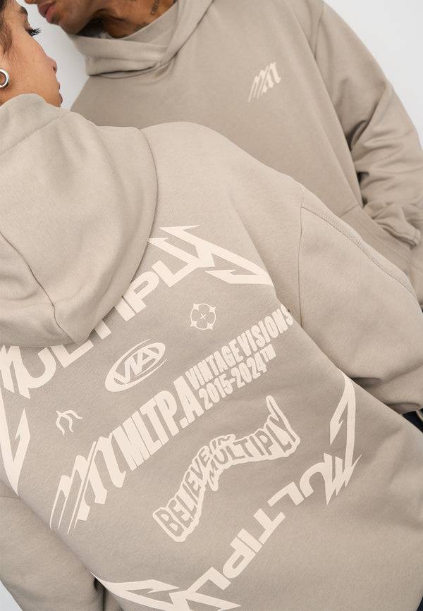 Multiply Spparel Oversize Hoodie NIGHT VISION Vintage Khaki Kostenlose Rückgabe