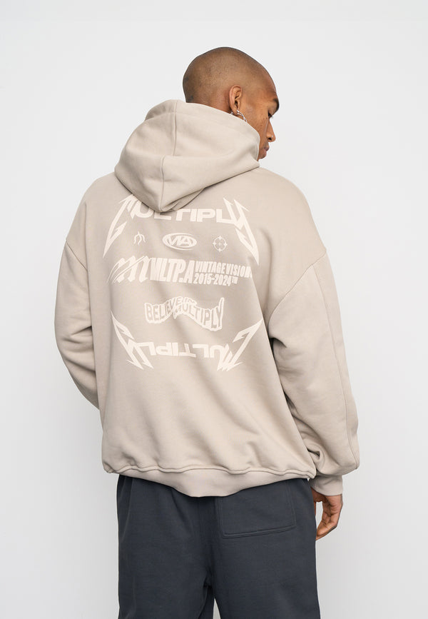 Multiply Spparel Oversize Hoodie NIGHT VISION Vintage Khaki Kostenlose Rückgabe