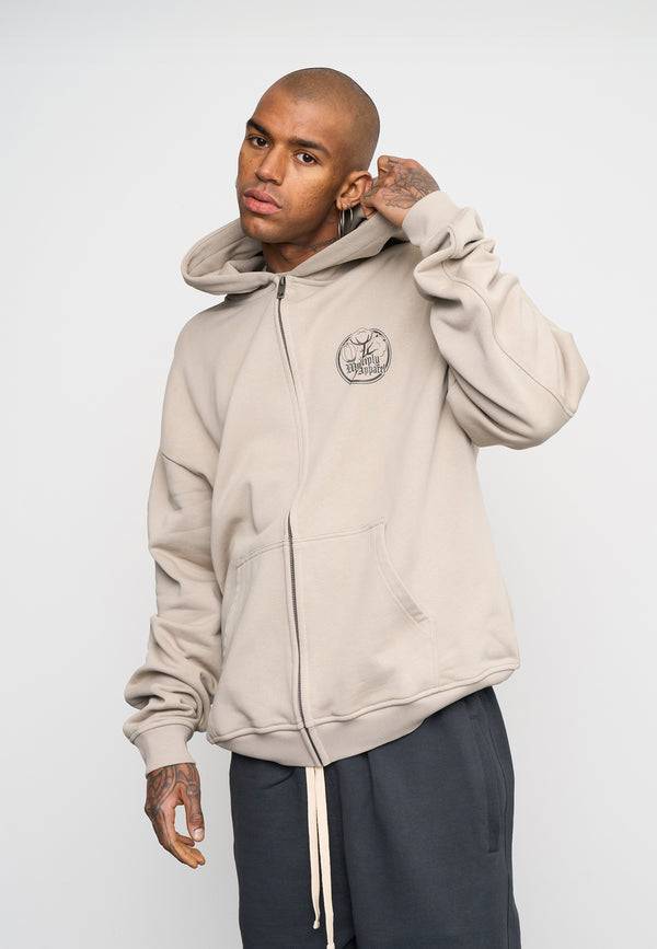 Multiply Spparel Oversize Zip Hoodie ANTIQUE Vintage Khaki Begrenzte Freigabe