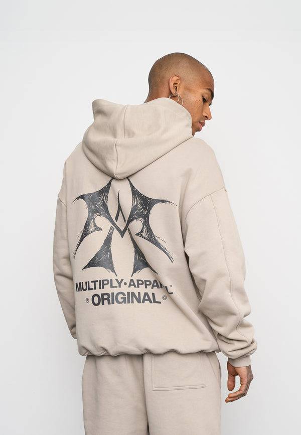 Multiply Spparel Oversize Zip Hoodie SKETCH Vintage Khaki Letzte 3 Tage
