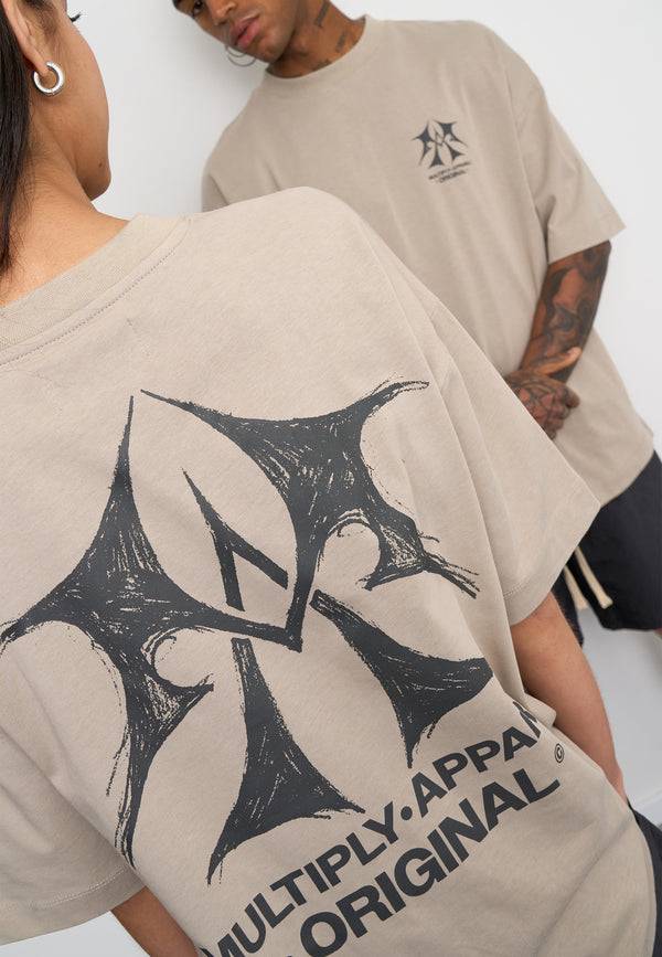 Multiply Spparel Oversize T-Shirt SKETCH Vintage Khaki Neueste Stile
