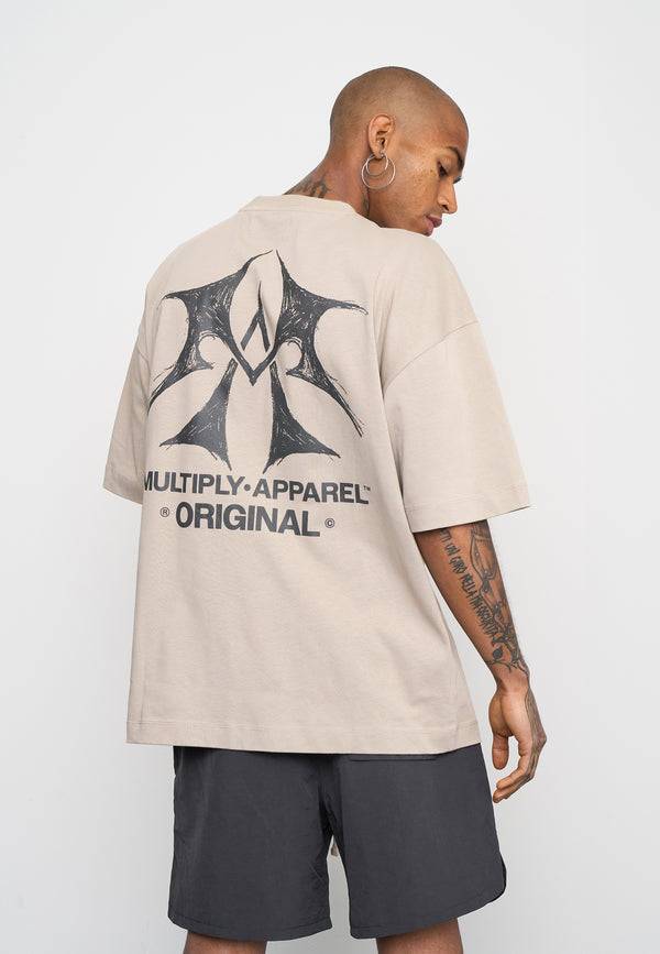 Multiply Spparel Oversize T-Shirt SKETCH Vintage Khaki Neueste Stile