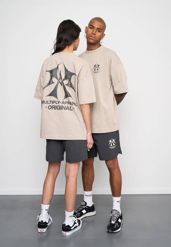 Multiply Spparel Oversize T-Shirt SKETCH Vintage Khaki Neueste Stile