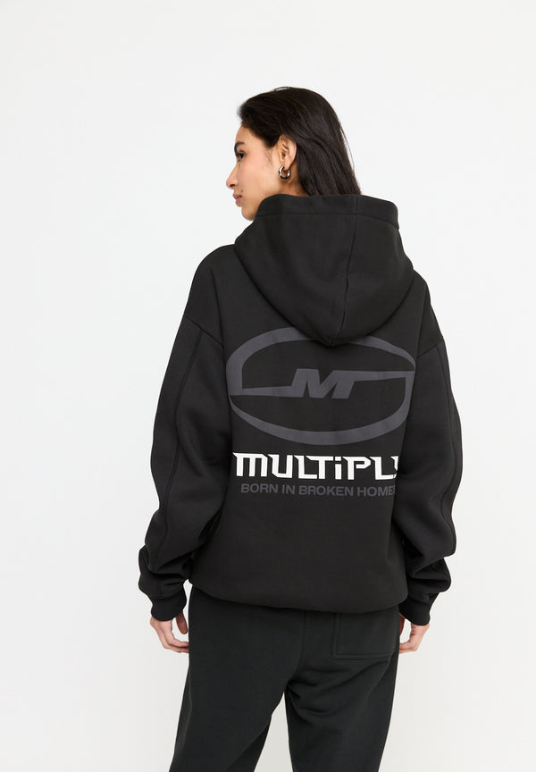 Multiply Spparel Oversize Zip Hoodie BROKEN IDENTITY Black Soda Washed Zeitbegrenzte Promotion