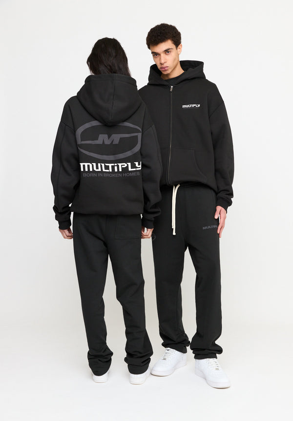 Multiply Spparel Oversize Zip Hoodie BROKEN IDENTITY Black Soda Washed Zeitbegrenzte Promotion