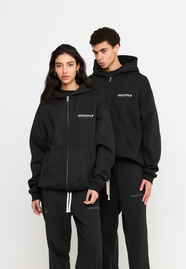Multiply Spparel Oversize Zip Hoodie BROKEN IDENTITY Black Soda Washed Zeitbegrenzte Promotion