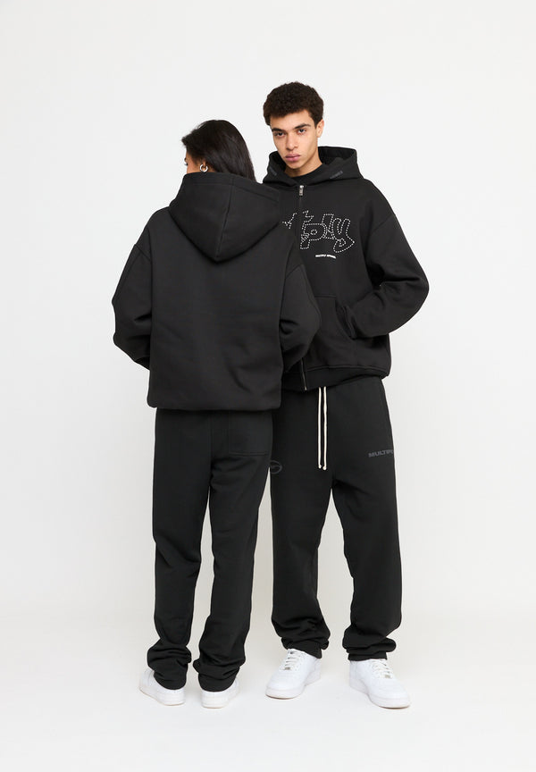 Multiply Spparel Oversize Zip Hoodie LONELINESS Black Soda Washed Bis zu 50% Rabatt