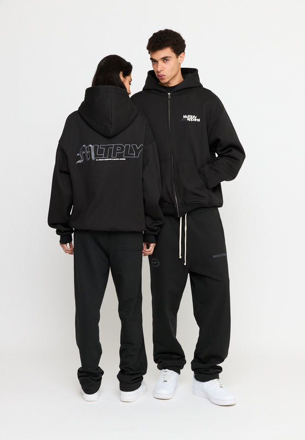 Multiply Spparel Oversize Zip Hoodie IMPACT Black Soda Washed Bis zu 60% Rabatt
