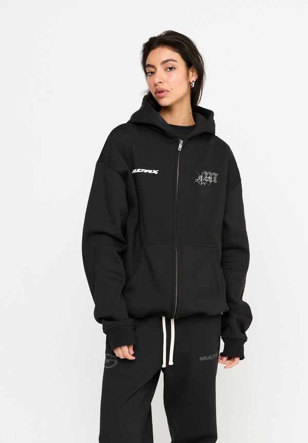 Multiply Spparel Oversize Zip Hoodie CUSTODY Black Soda Washed Bis zu 65% Rabatt
