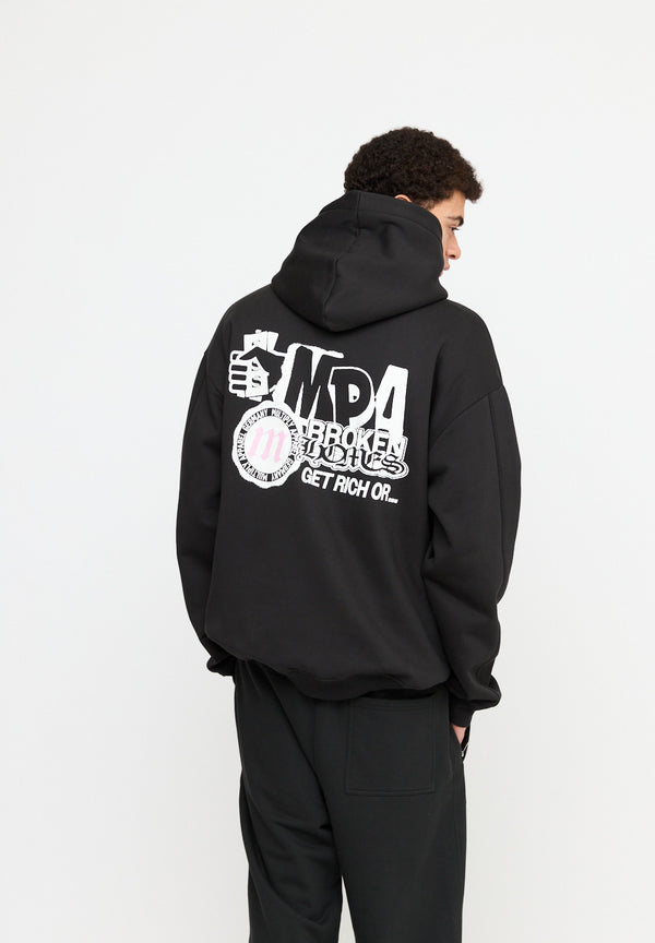 Multiply Spparel Oversize Hoodie SEPARATION Black Soda Washed Nur für heute