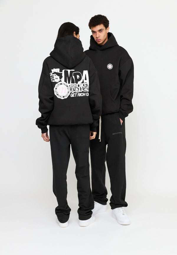 Multiply Spparel Oversize Hoodie SEPARATION Black Soda Washed Nur für heute