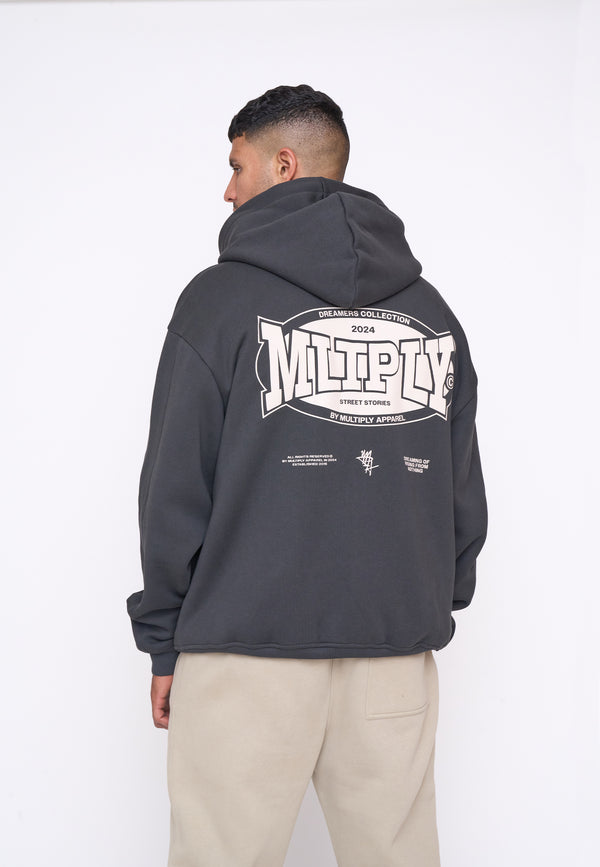 Multiply Spparel Oversize Zip Hoodie STREET Black Soda Riesige Rabatte
