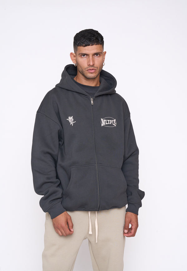 Multiply Spparel Oversize Zip Hoodie STREET Black Soda Riesige Rabatte