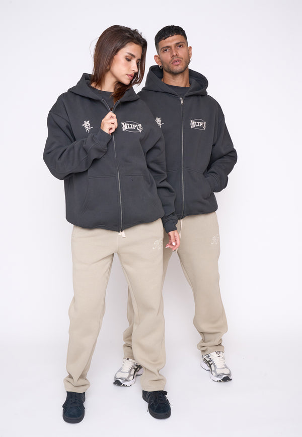 Multiply Spparel Oversize Zip Hoodie STREET Black Soda Riesige Rabatte