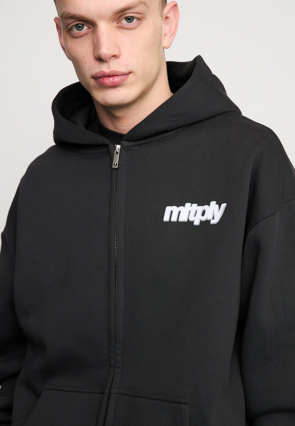 Multiply Spparel Oversize Zip Hoodie HEAT Black Soda Washed Fabrikverkauf