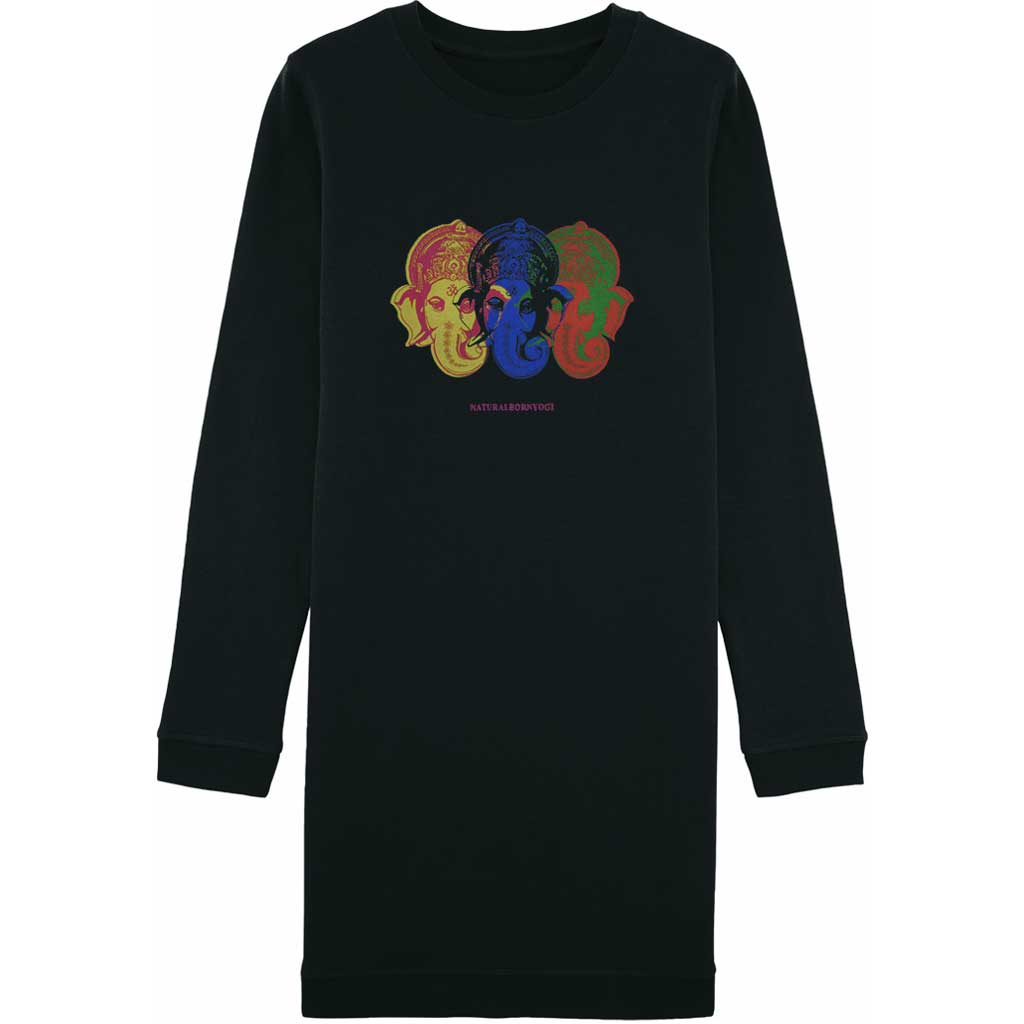 Natural Born Yogi Ganesha Pop – Sweatshirt Kleid Bestseller