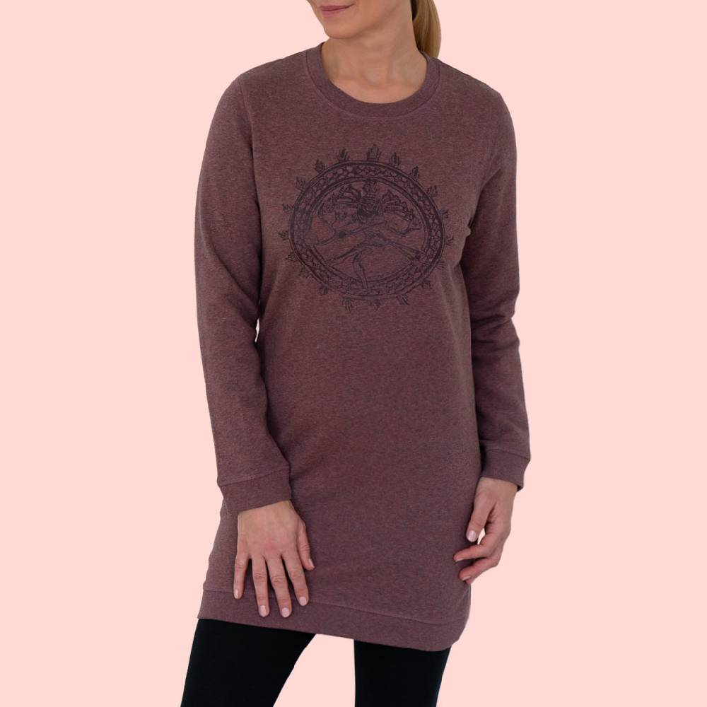 Natural Born Yogi Shiva Fever – Sweatshirt Kleid berry Räumungsverkauf