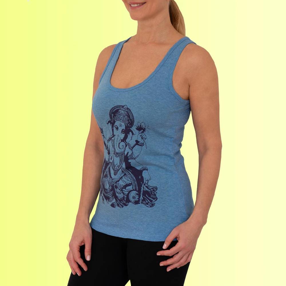 Natural Born Yogi Ganesha Journey – Tank-Top blau Super Sparpreis