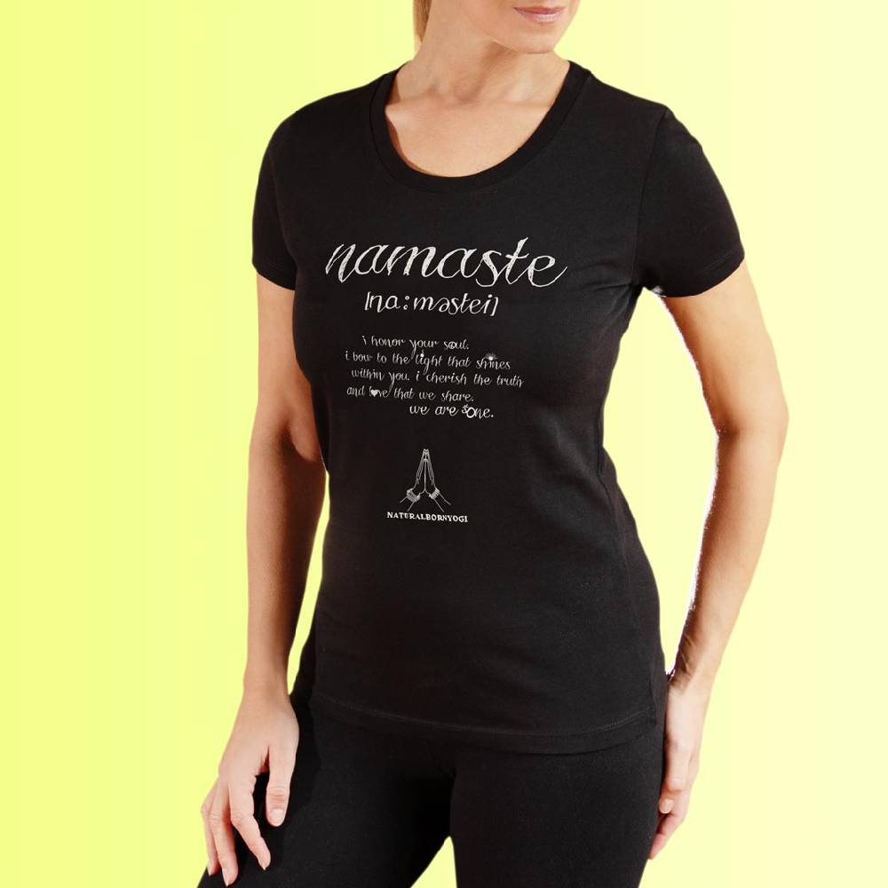 Natural Born Yogi Namaste Love – Yoga Shirt schwarz Bis zu 60% Rabatt