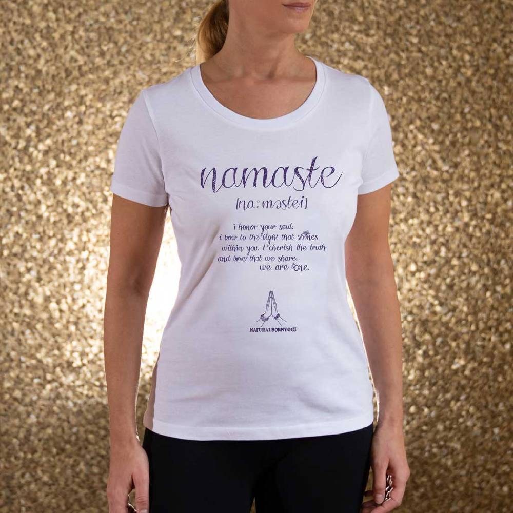 Natural Born Yogi Namaste Love – T-Shirt weiß Bis zu 65% Rabatt