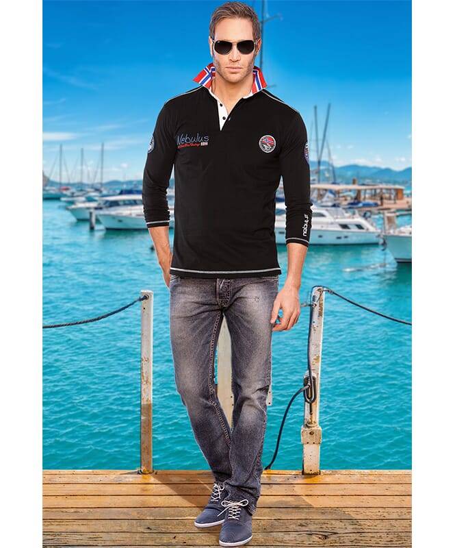 Nebulus Poloshirt langarm BENTY Herren zollfrei