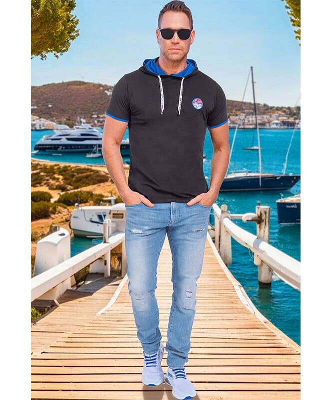 Nebulus T-Shirt Hoody TRACK Herren Kostenloser Versand