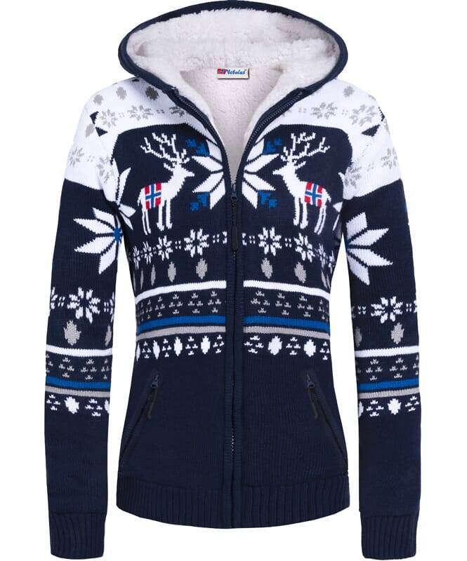 Nebulus Norweger Jacke Hoody mit Teddyfell NORON Damen Top Angebot
