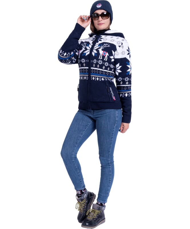 Nebulus Norweger Jacke Hoody mit Teddyfell NORON Damen Top Angebot