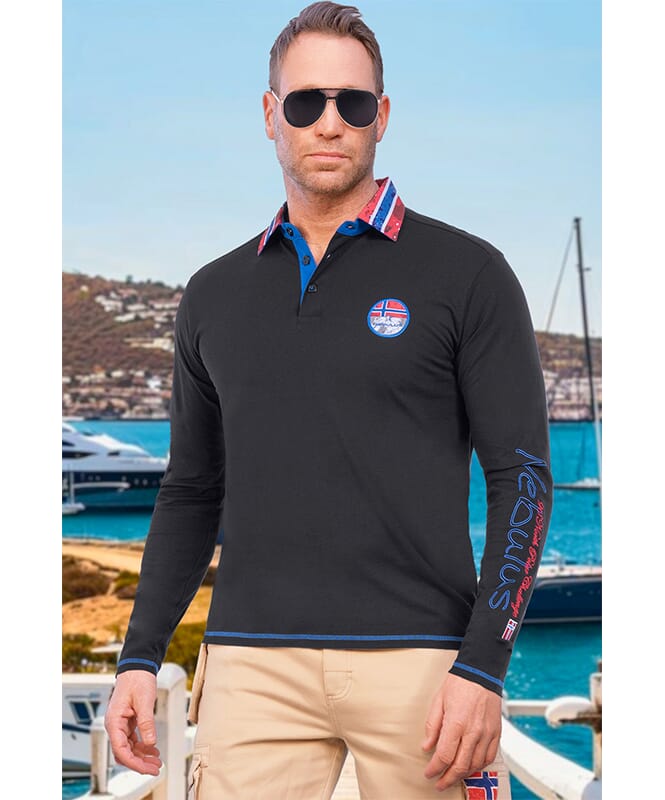 Nebulus Langarm Polo SECOND Herren Jubiläumsangebot