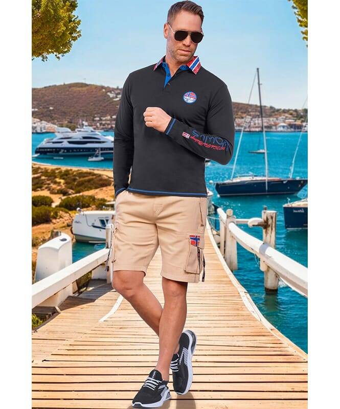 Nebulus Langarm Polo SECOND Herren Jubiläumsangebot
