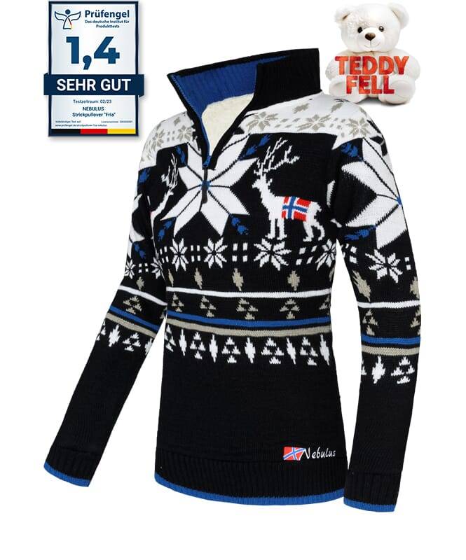 Nebulus Norweger Strickpulli mit Teddyfell FRIA Damen Online Outlet