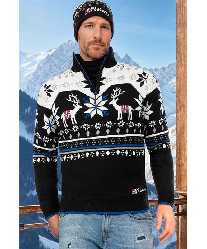 Nebulus Norweger Strickpulli mit Teddyfell FRIA Herren Kostenloser Versand international